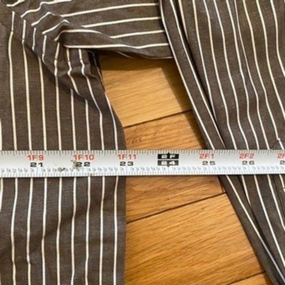 Lauren Ralph Lauren Mens XL Brown White Striped Cotton Shirt Long Slv - Picture 3 of 5